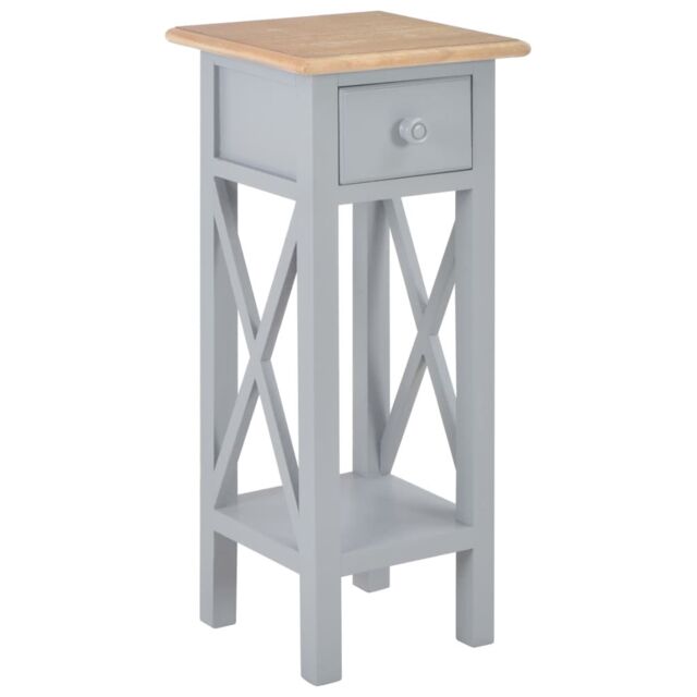 Berkfield Home Side Table Grey 27x27x65.5 cm Wood - image 1