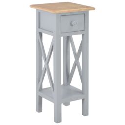 Berkfield Home Side Table Grey 27x27x65.5 cm Wood - thumbnail 1