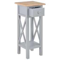 Berkfield Home Side Table Grey 27x27x65.5 cm Wood - thumbnail 2