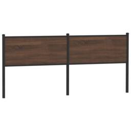 Berkfield Home Headboard Brown Oak 200 cm Engineered Wood & Steel - thumbnail 5