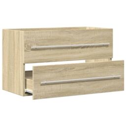 Berkfield Home Sink Cabinet Old Wood 80x38.5x48 cm Engineered Wood in Brown - thumbnail 5