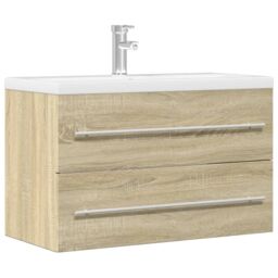 Berkfield Home Sink Cabinet Old Wood 80x38.5x48 cm Engineered Wood in Brown - thumbnail 1