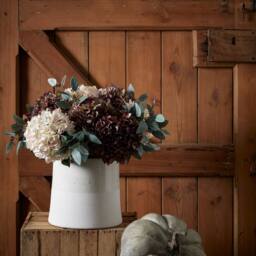 Wyld Haus Set of 3 Artificial Autumn Coffee Hydrangea Stems 42cm in Burgundy - thumbnail 5