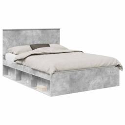 Berkfield Home Bed Frame with Headboard Concerte 140 x 200 cm Solid Pine Wood in Grey - thumbnail 2