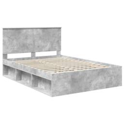 Berkfield Home Bed Frame with Headboard Concerte 140 x 200 cm Solid Pine Wood in Grey - thumbnail 4