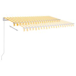 Berkfield Home Manual Retractable Awning with LED 300x250 cm Yellow & White - thumbnail 3