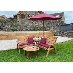 Charles Taylor Four Seater Balmoral Corner Set C/W Round Coffee - Fully Assembled in Light Brown - thumbnail 3