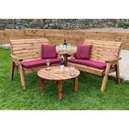 Charles Taylor Four Seater Balmoral Corner Set C/W Round Coffee - Fully Assembled in Light Brown - thumbnail 5
