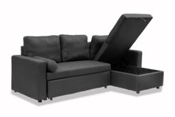 Outdoor Living Manhattan Black 3 Seat Corner Sofa Bed Set - Left or Right - thumbnail 6