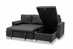 Outdoor Living Manhattan Black 3 Seat Corner Sofa Bed Set - Left or Right - thumbnail 7
