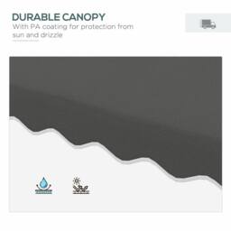 OUTSUNNY 2.5m Square Cantilever Garden Parasol Umbrella with Cross Base in Dark Grey - thumbnail 5