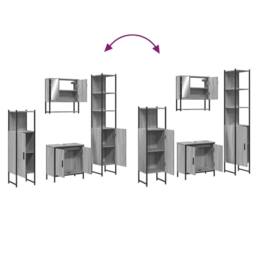 Berkfield Home Durable 4 Piece Bathroom Furniture Set Grey Sonoma Engineered Wood - thumbnail 9