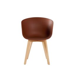 Nordlys Set of 4 Scandinavian Dining Chairs Wooden Legs in Terracotta - thumbnail 9