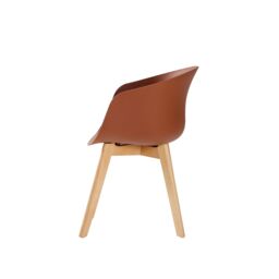 Nordlys Set of 4 Scandinavian Dining Chairs Wooden Legs in Terracotta - thumbnail 8