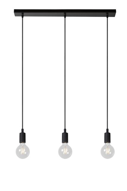 Lucide 'FIX' Dimmable Stylish Adjustable Indoor Bar Pendant Light 3xE27 in Black - image 1