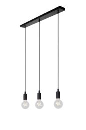 Lucide 'FIX' Dimmable Stylish Adjustable Indoor Bar Pendant Light 3xE27 in Black - thumbnail 5