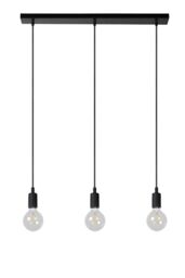 Lucide 'FIX' Dimmable Stylish Adjustable Indoor Bar Pendant Light 3xE27 in Black - thumbnail 2