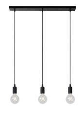 Lucide 'FIX' Dimmable Stylish Adjustable Indoor Bar Pendant Light 3xE27 in Black - thumbnail 1