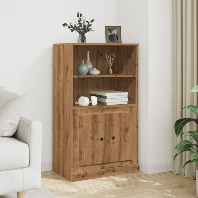 Berkfield Home Highboard Artisian Oak 60x35.5x103.5 cm Engineered Wood in Brown - image 1