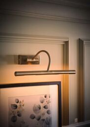 ValueLights Capri Brushed Chrome Adjustable Twin Bulb Picture Wired Wall Light in Metallic Silver - thumbnail 2