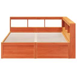 Berkfield Home Decorative Bookcase Bed without Mattress Wax Brown 140x200cm Soli - Size: 140x200 cm - thumbnail 5