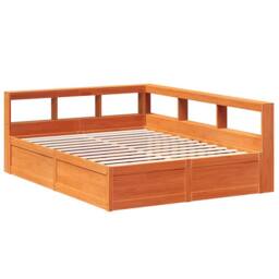 Berkfield Home Decorative Bookcase Bed without Mattress Wax Brown 140x200cm Soli - Size: 140x200 cm - thumbnail 1