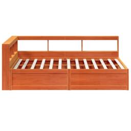 Berkfield Home Decorative Bookcase Bed without Mattress Wax Brown 140x200cm Soli - Size: 140x200 cm - thumbnail 6