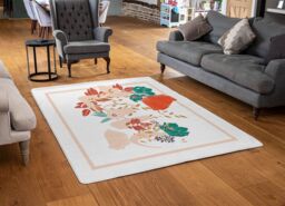 Benjamin Tate Design Love & Flowers Designer Rug in Natural - Size: Large - thumbnail 2