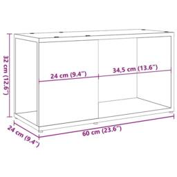 Berkfield Home TV Cabinet Artisian Oak 60x24x32cm Engineered Wood in Brown - Size: 60 x 24 x 32 cm - thumbnail 9