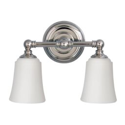 Netlighting Huguenot Lake 2 Light Bathroom Over Mirror Light Polished Chrome IP44 G9 in Grey - thumbnail 1