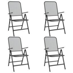Berkfield Home 5 Piece Garden Dining Set Anthracite Metal Mesh in Black - thumbnail 3