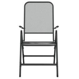 Berkfield Home 5 Piece Garden Dining Set Anthracite Metal Mesh in Black - thumbnail 5