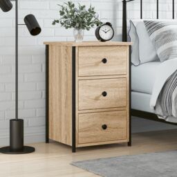 Berkfield Home Bedside Cabinet Sonoma Oak 40x36x60 cm Engineered Wood in Brown - Size: 40 x 36 x 60 cm - thumbnail 1