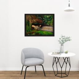 "Artery8 Wall Art Print John Everett Millais Ophelia Cropped Large Framed Wall Décor Art in Brown - Size: W18"" x H24""" - thumbnail 2