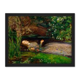 "Artery8 Wall Art Print John Everett Millais Ophelia Cropped Large Framed Wall Décor Art in Brown - Size: W18"" x H24""" - thumbnail 1