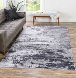 Desire Rugs Onyx Modern Abstract Area Rug - Stylish Sprayed Design for Elegant Interiors in Silver - Size: 60 cm x 220 cm - thumbnail 8