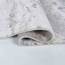 Desire Rugs Onyx Modern Abstract Area Rug - Stylish Sprayed Design for Elegant Interiors in Silver - Size: 60 cm x 220 cm - thumbnail 3