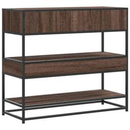 Berkfield Home Console Table Brown Oak 90x35x80 cm Engineered Wood - Size: 90 x 35 x 80 cm - thumbnail 7