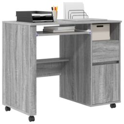 Berkfield Home Grey Computer Desk Grey Sonoma Engineered Wood Medium - thumbnail 3