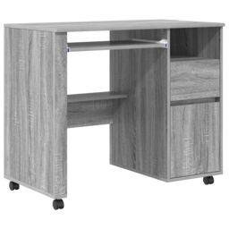 Berkfield Home Grey Computer Desk Grey Sonoma Engineered Wood Medium - thumbnail 2