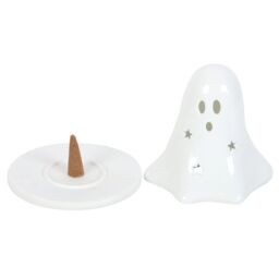 Something Different Ceramic Ghost Tealight & Incense Cone Holder in White - thumbnail 3