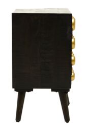 Orsina Storage Cabinets, Black Mango Wood with Warm Metallic Finish, One Door Storage & Modern Shelving Space in Gold - thumbnail 5