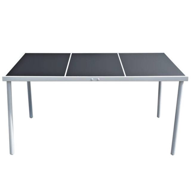 Berkfield Home Garden Table 150x90x74 cm Black Steel - Size: 150 x 90 x 74 cm - image 1