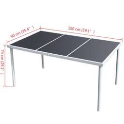 Berkfield Home Garden Table 150x90x74 cm Black Steel - Size: 150 x 90 x 74 cm - thumbnail 4