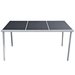 Berkfield Home Garden Table 150x90x74 cm Black Steel - Size: 150 x 90 x 74 cm - thumbnail 1