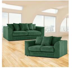 Furniture 786 Hannah Jumbo Cord 3+2 Seater Sofa Set in Green