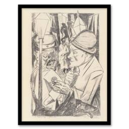 Artery8 War Veteran The Way Home Max Beckmann Framed Wall Art Print in Beige - Size: A4 - thumbnail 1