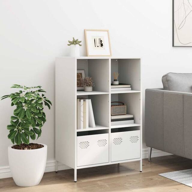 Berkfield Home Highboard¬†White 68x39x103.5 cm Steel in White - image 1