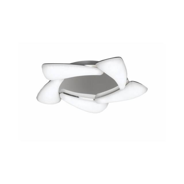 Netlighting Mistral Flush Flush Ceiling 30W LED 2700lm Chrome Frosted Acrylic in Grey - image 1