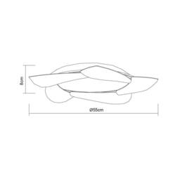 Netlighting Mistral Flush Flush Ceiling 30W LED 2700lm Chrome Frosted Acrylic in Grey - thumbnail 2